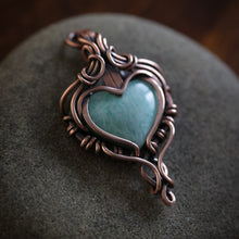 Load image into Gallery viewer, Amazonite Heart Pendant