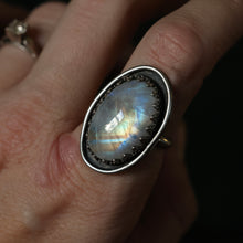 Load image into Gallery viewer, Rainbow Moonstone Ring  (size 8)
