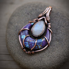 Load image into Gallery viewer, Kingman Mohave Crescent with Moonstone
