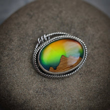 Load image into Gallery viewer, Wooden Hill inlay in Crystal and Aurora Opal doublet
