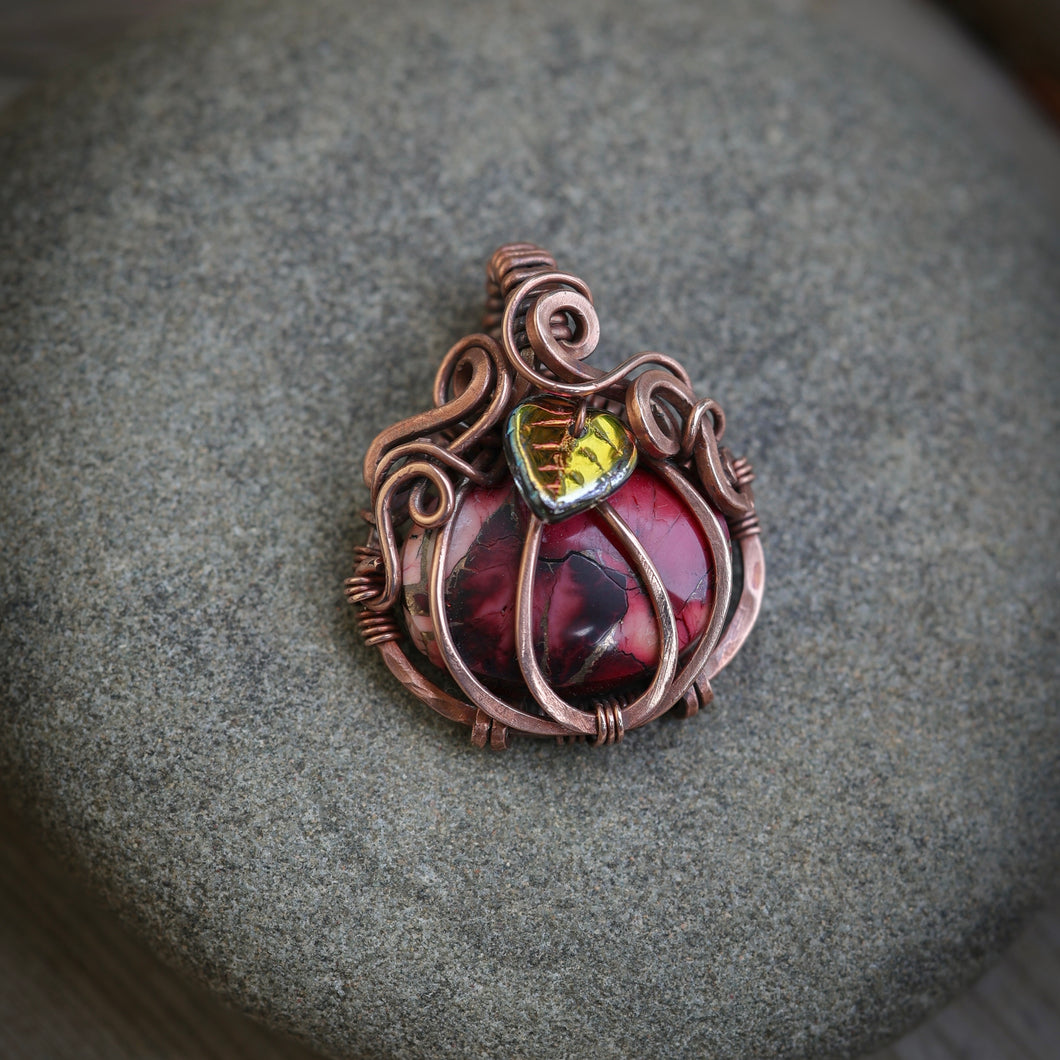 Dahlia Rose and Bronze composite Pumpkin