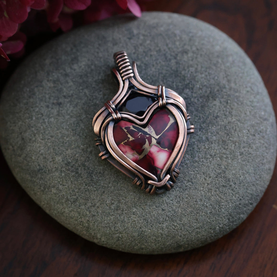 Dahlia Rose with Faceted Garnet