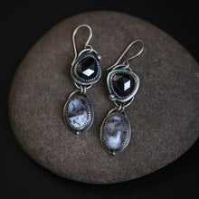 Load image into Gallery viewer, Hematite with Dendritic Agate Earrings
