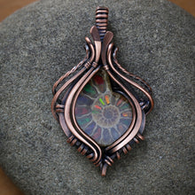 Load image into Gallery viewer, Ammolite inlay in Ammonite
