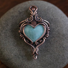 Load image into Gallery viewer, Amazonite Heart Pendant

