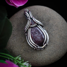 Load image into Gallery viewer, Gemmy  Lepidolite Mica with Faceted Rhodolite Garnet
