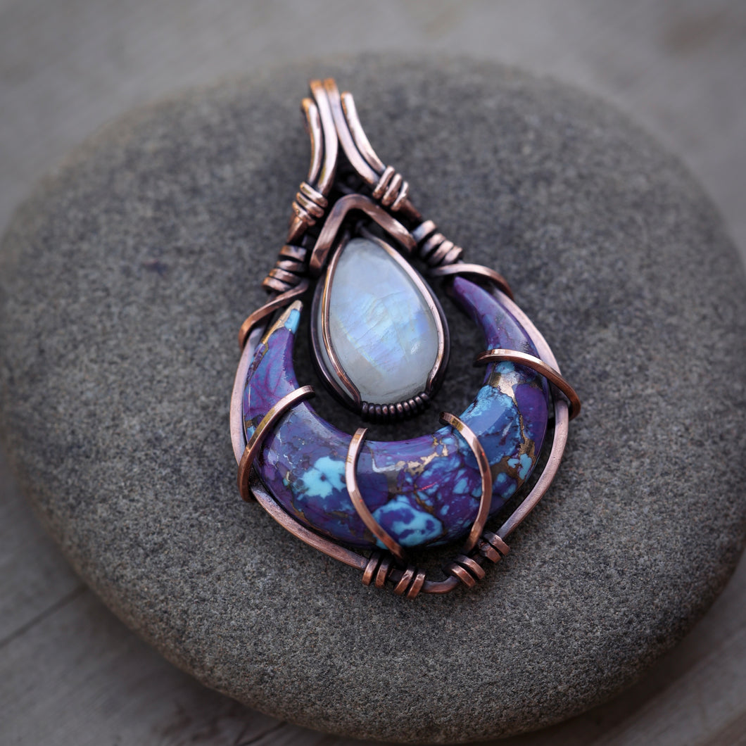 Kingman Mohave Crescent with Moonstone