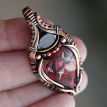 Load image into Gallery viewer, Dahlia Rose with faceted Garnet and Garnet beads
