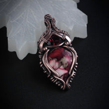 Load image into Gallery viewer, Dahlia Rose with Faceted Rhodolite Garnet
