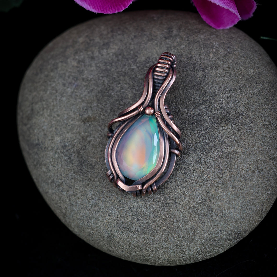 Aurora Opal Doublet in Copper