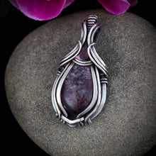 Load image into Gallery viewer, Gemmy  Lepidolite Mica with Faceted Rhodolite Garnet
