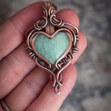 Load and play video in Gallery viewer, Amazonite Heart Pendant
